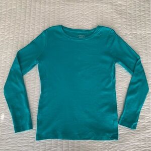 Cherokee Ultimate Shirt Girls Size Large Teal Blue Long Sleeves Classic